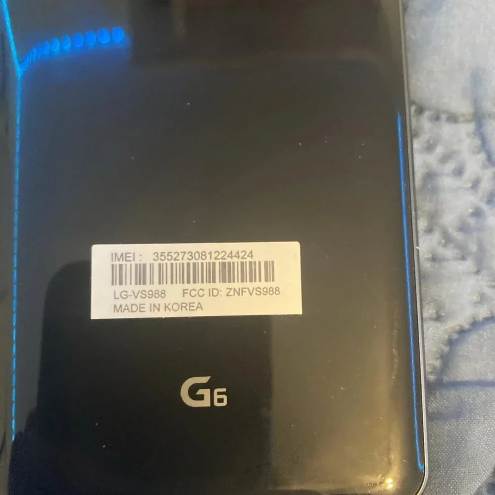 LG VS988 G6 Verizon 32gb Smartphone -Black-Untested- For Parts
